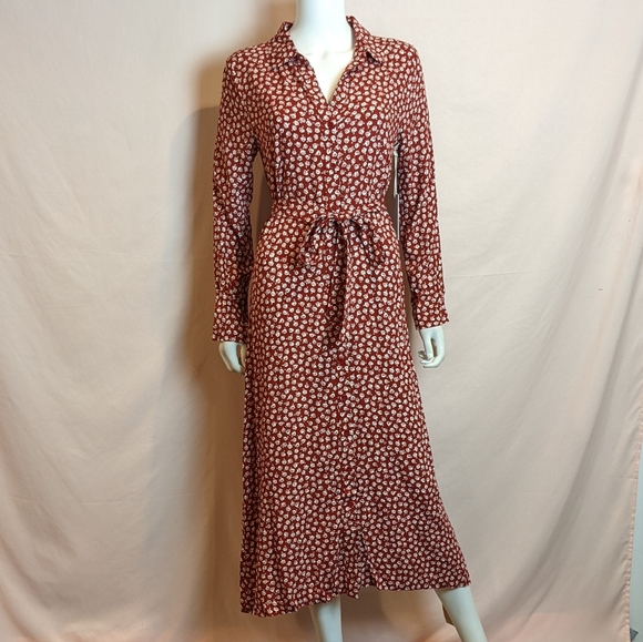 Reformation Dresses & Skirts - Reformation Brighton Shirt Dress in Red and White Rose Floral Print